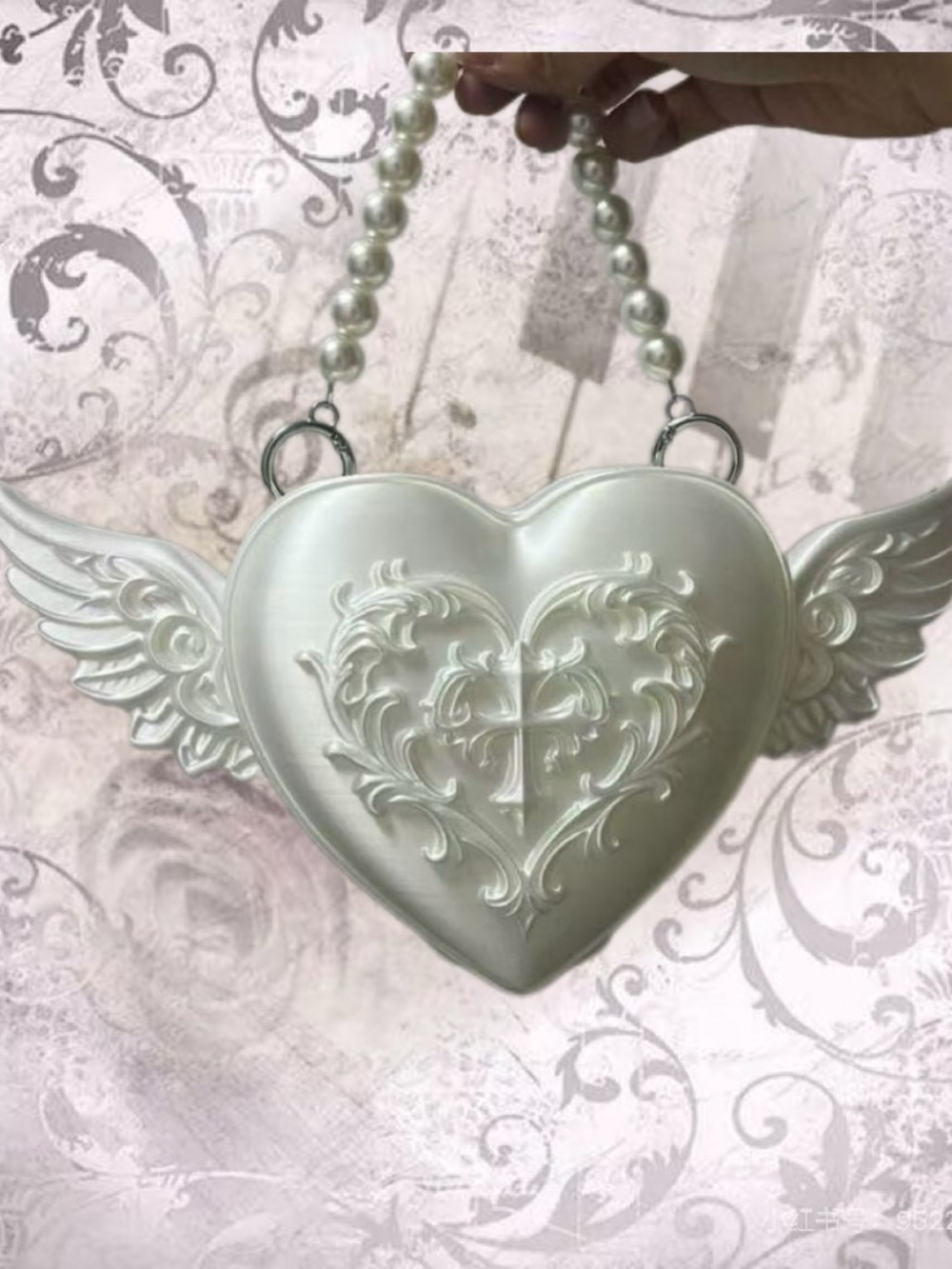 Pearlescent Winged Heart Accent Bag by